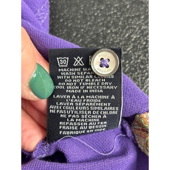 Robert Graham Men's Purple Short Sleeve 100% Cotton Pique Polo Shirt M - Picture 6 of 9